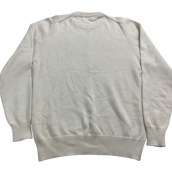 The COOP Harvard University Ivory Knit Sweater, Size S, 100% Cotton Cream - Picture 5 of 6